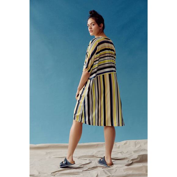 New Anthropologie Peter Som Naxos Striped Tunic Mini Dress $148 XS / S Yellow - Picture 7 of 9
